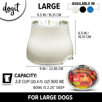 Dogit 2-in-1 Elevated Dish/Bowl, White/Cream, 900 ml Capacity
