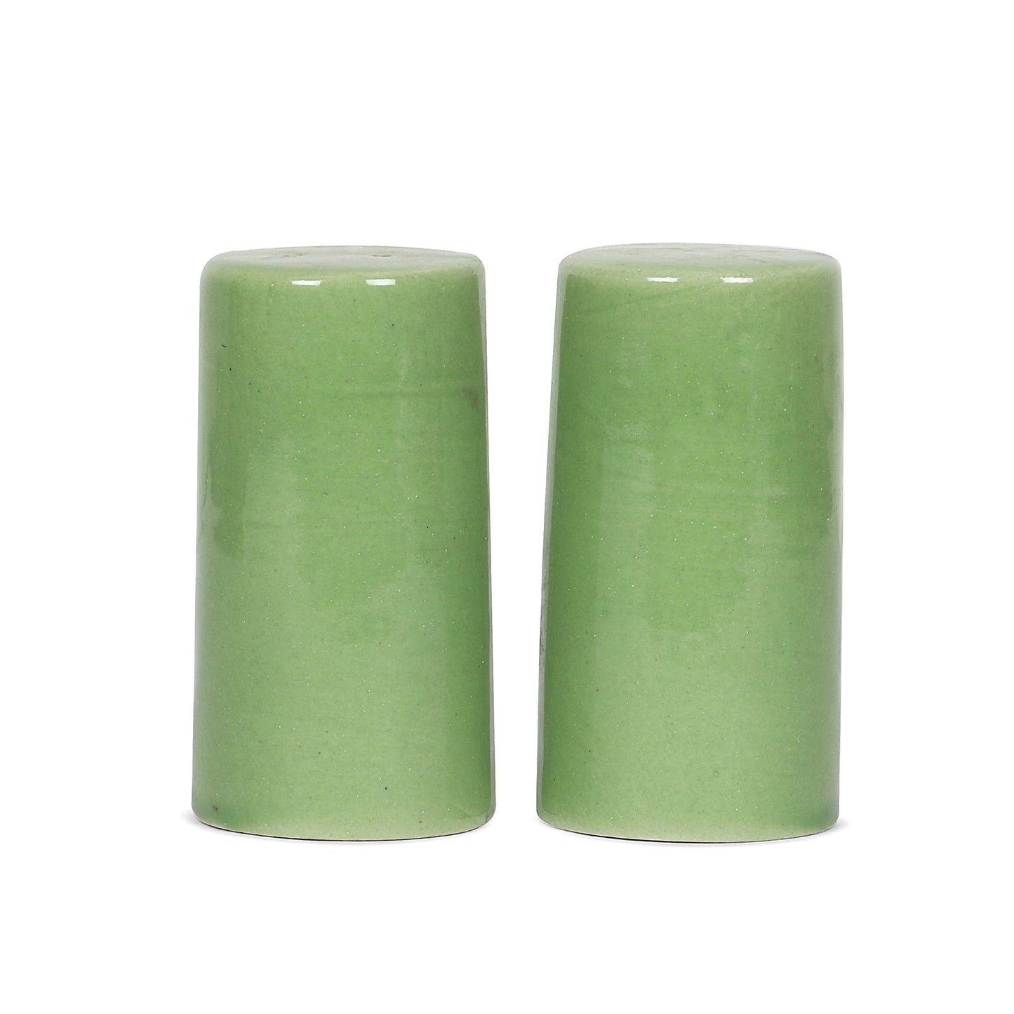 Ceramic Salt and Pepper Shakers| Holder for Dining Table|Dispensers for Home & Kitchen Green (Set of 2)