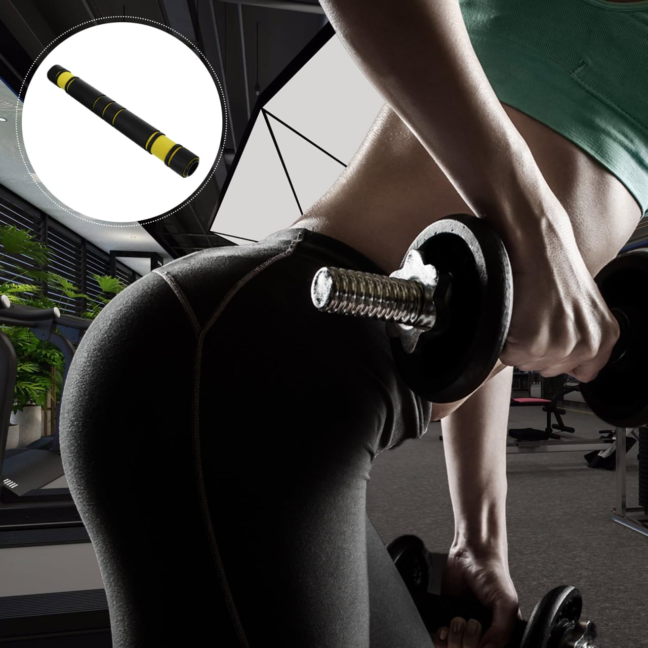 Yardwe Dumbbell Connector Rod Barbell Converter Bar Abs Fitness Equipment Weightlifting Accessory for Home Gym Strength Training 15.7 x 1.7 x 1.7 Inch