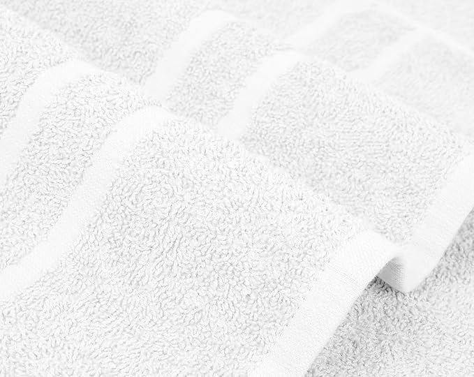 Basic Medium Bath Towels 24x48 Inches – Pack of 6 – White Color – Soft and