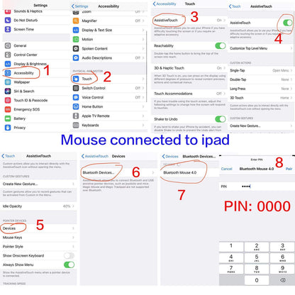 Bluetooth Wireless Mouse for Laptop mac MacBook ipad MacBook air MacBook pro pc Desktop Computer Windows Chromebook Notebook (Silver)