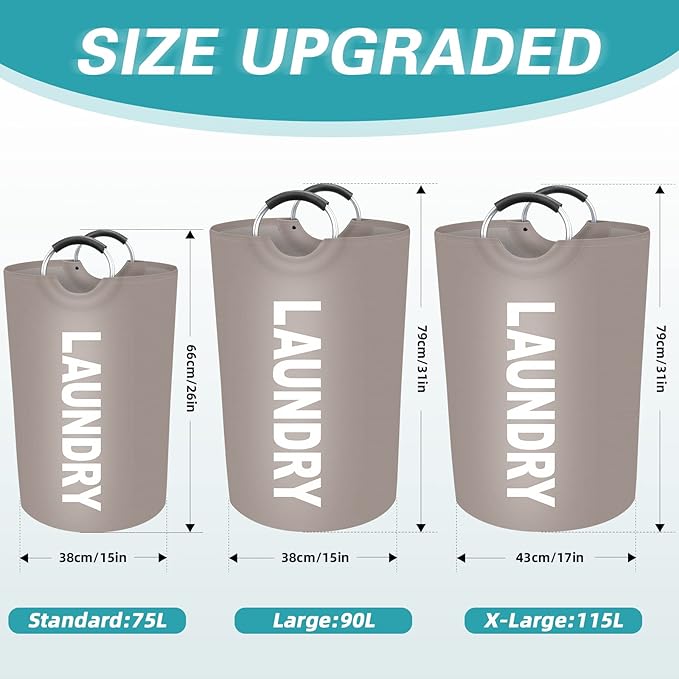 StorageRight 115L Large Laundry Basket, Laundry Hamper, Dirty Clothes Hamper