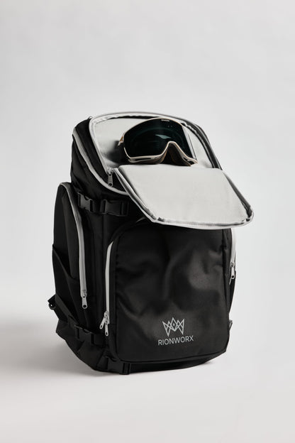 RIONWORX Ski Boot Bag - Waterproof Ski and Snowboard Travel Backpack, TSA Lock, Ventilated Boot Compartment - Durable Ski Backpack for Boots, Goggles, Helmets & Others