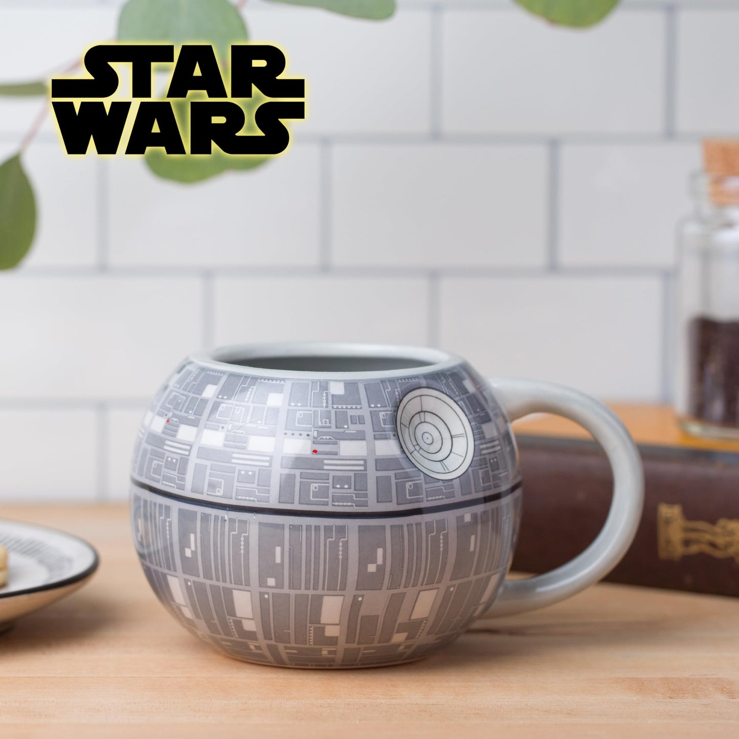 Silver Buffalo Star Wars Death Star 3D Sculpted Ceramic Coffee Mug for Cappuccino, Latte or Hot Tea, 20 ounce, Gray Multicolor SV9195