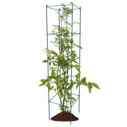 Thealyn Tomato Cages 6 Packs 57 Inches (H) Plant Stand with 164 Feet Twist Ties, Heavy Duty Garden Plants Support for Tomatoes, Cucumber, and Other Climbing Plants (Green)