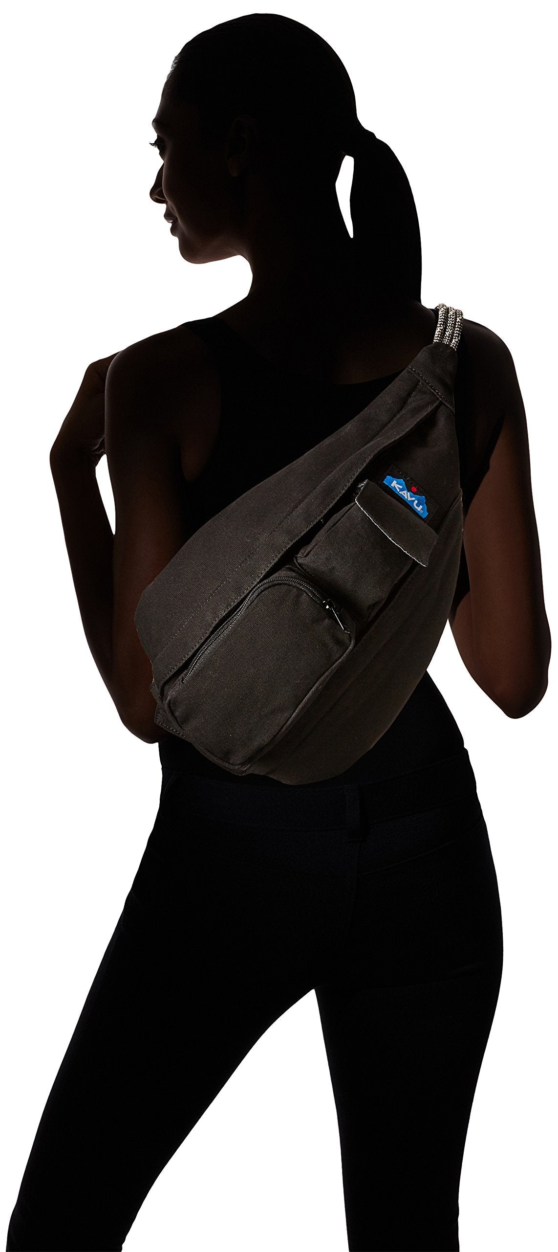 KAVU Mini Rope Bag Cotton Crossbody Sling - Black