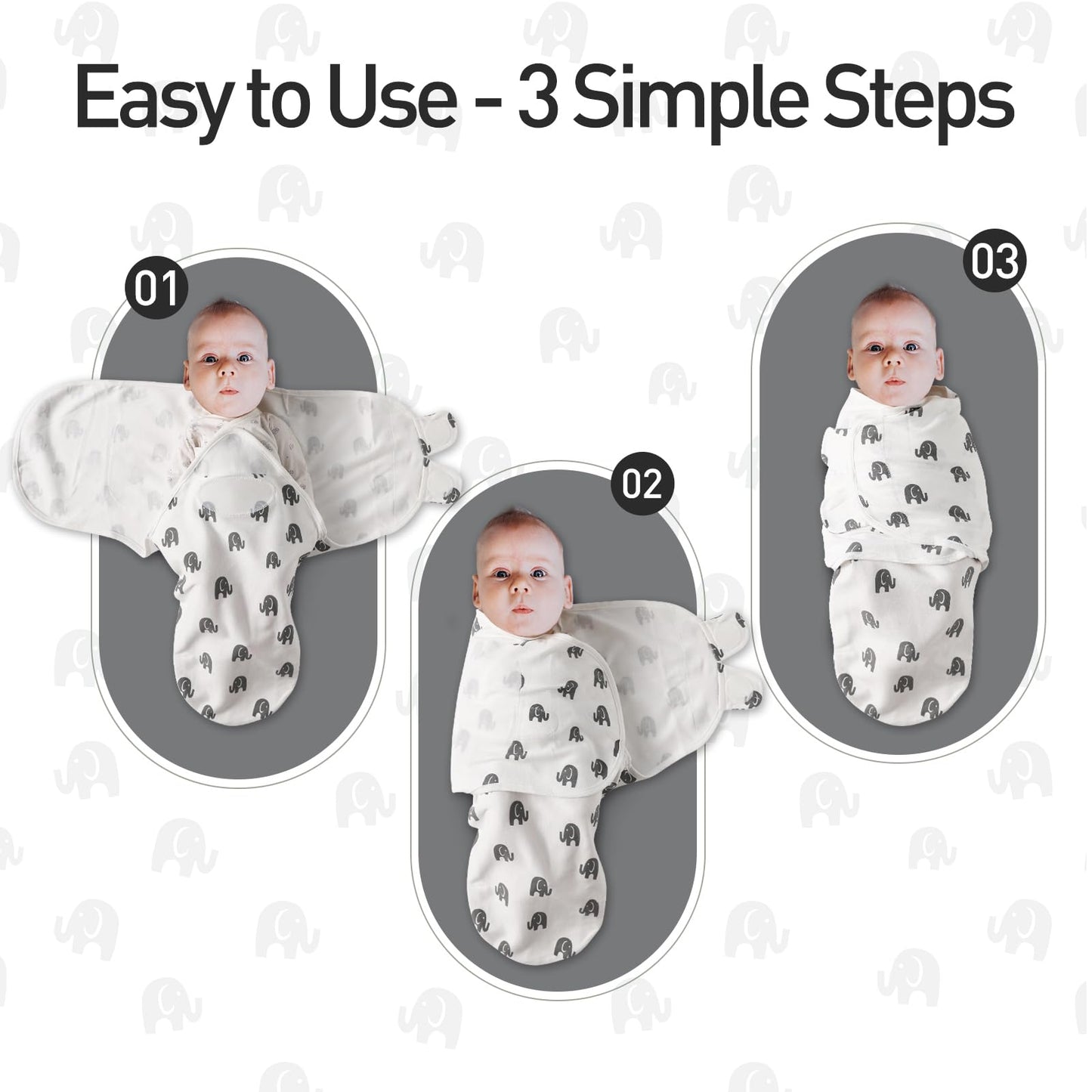 GLLQUEN BABY Baby Swaddle Wraps for 0-3 Months Newborn,Oeko-tex100,100% Breathable Organic Cotton Fabric Swadding Blankets,3 Pack(New Grey)