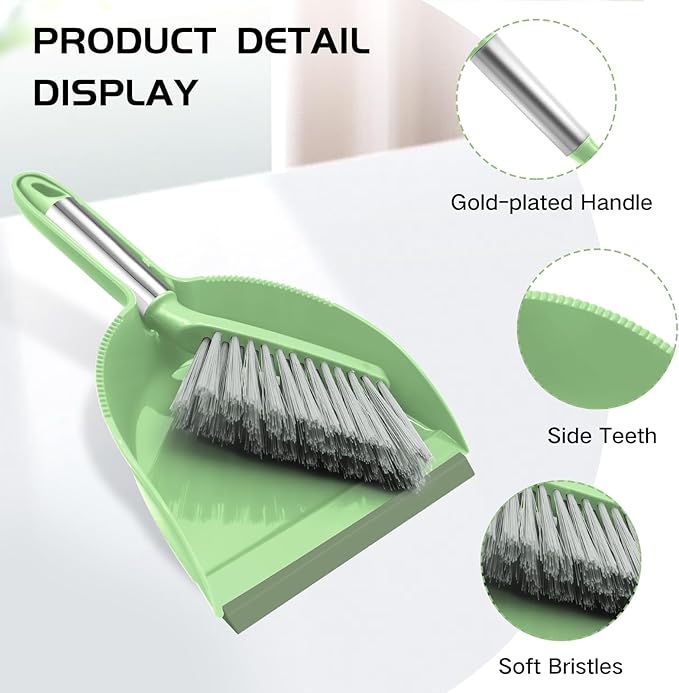 NACENA Mini Broom and Dustpan Set, Small Dust Pan and Brush Set