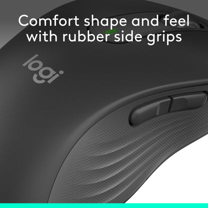 Logitech Wireless Mouse Signature M650 L Full Size - Large Hands, 2-Year Battery, Silent Clicks, Customizable Buttons, Bluetooth, PC/Mac/Chromebook - Black, Right-Handed, Large