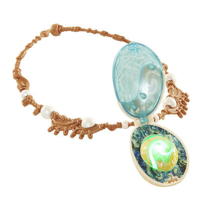 Disney Moana Heart Of Te Fiti Magical Seashell Necklace by JAKKS Pacific, Children's Dress Up Accessory, Light Up Necklace, Moana Dress Up, Opens to Reveal Heart of Te Fiti
