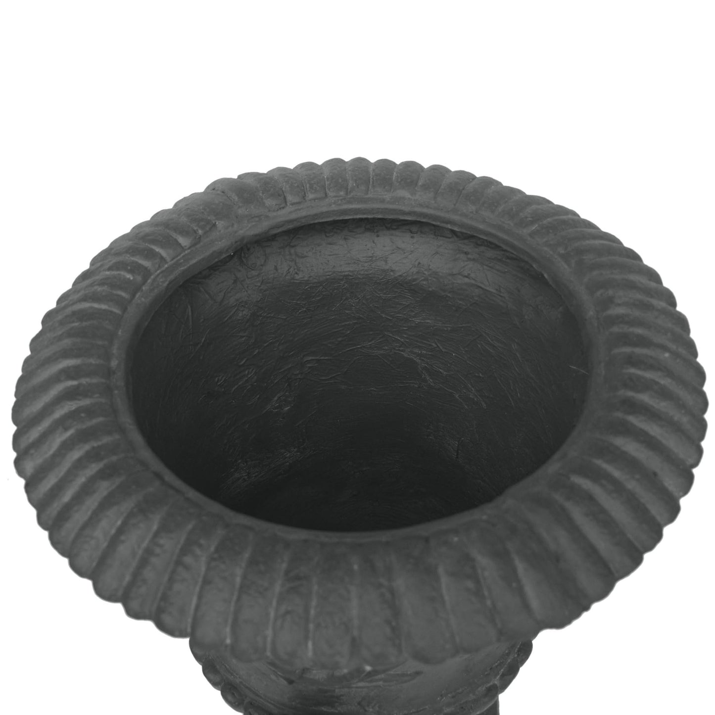 PETALORE Antique Gray Large Urn Planter Outdoor, Tall Pedestal Planters for Outdoor Plants, Classic Roman Garden Urn Flower Pot with Square Base, Magnesium Oxide Faux Stone Planter for Patio or Porch