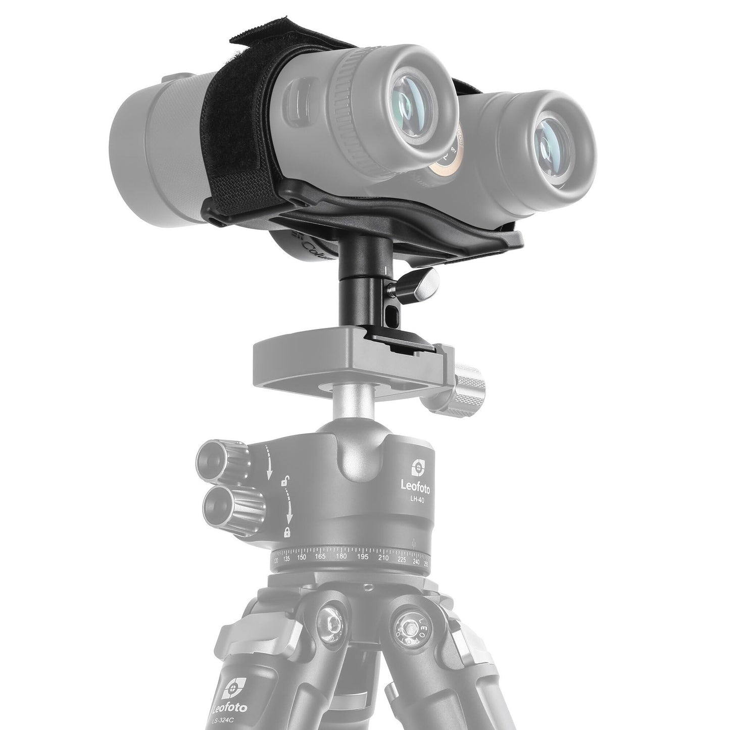Leofoto Binocular Adapter Tray with Arca-Compatible Dovetail Mount, 360 Rotation, 3/8"-16 and 1/4"-20 Mounting Adapter (BC-04)