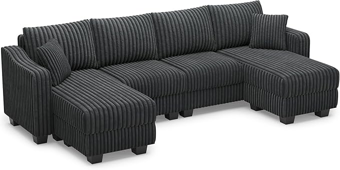 Belffin U Shaped Couch with Reversible Chaises Sectional Couches