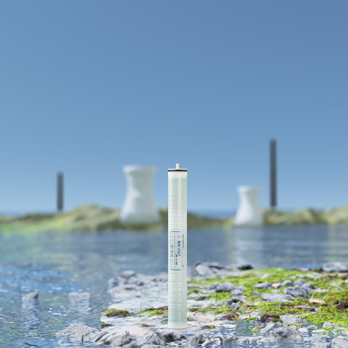 Max Water 2.5 x 21 BW-2521 RO Membrane Element- Brackish Water RO 350 GPD for Desalination, Commercial, Agricultural, and Whole House Reverse Osmosis - Compatible with M-T2521A, BW-2521