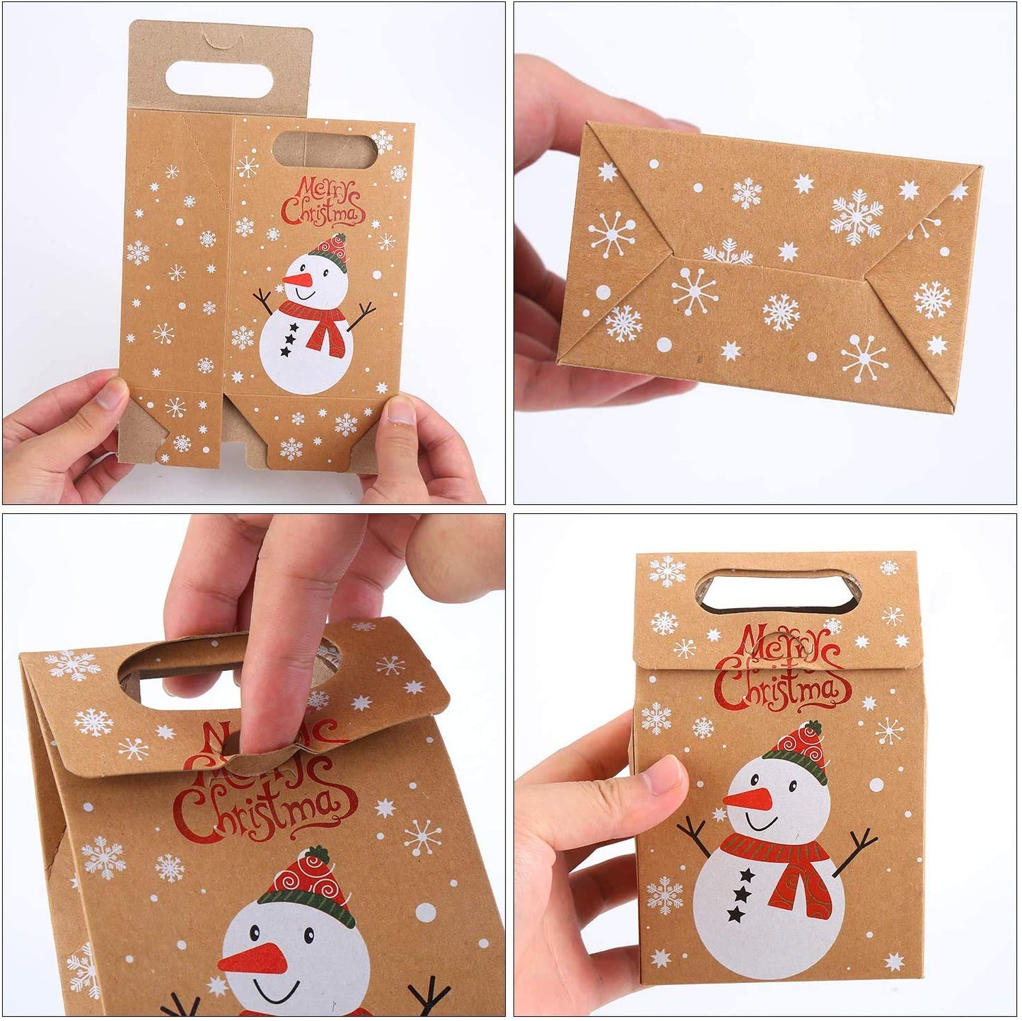 LOKIPA Christmas Kraft Paper Gift Boxes, 24pcs Christmas Party Treat Goody Candy Boxes for Xmas Party Bag Fillers