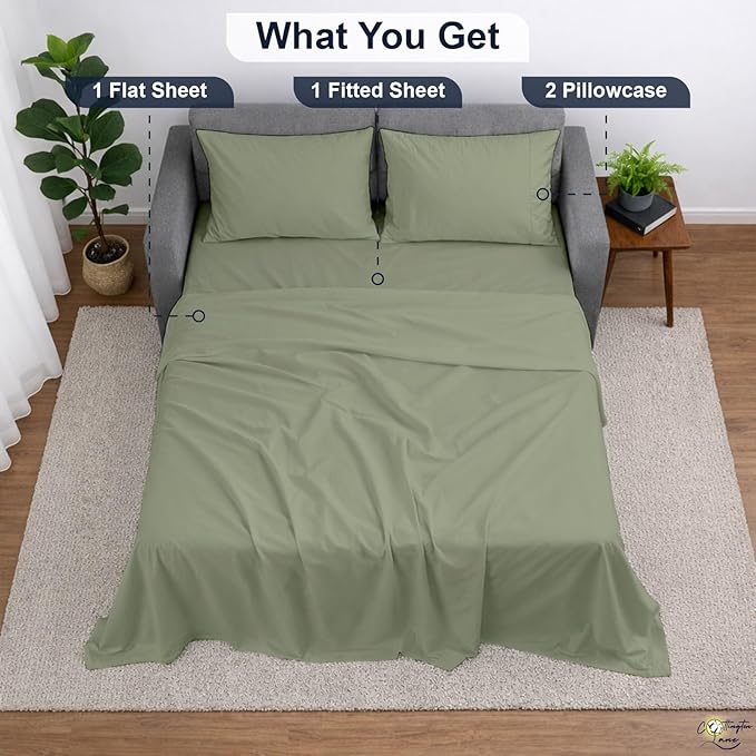 Cottington Lane Sleeper Sofa Sheets Queen Size, 4 Piece Premium Quality 100%