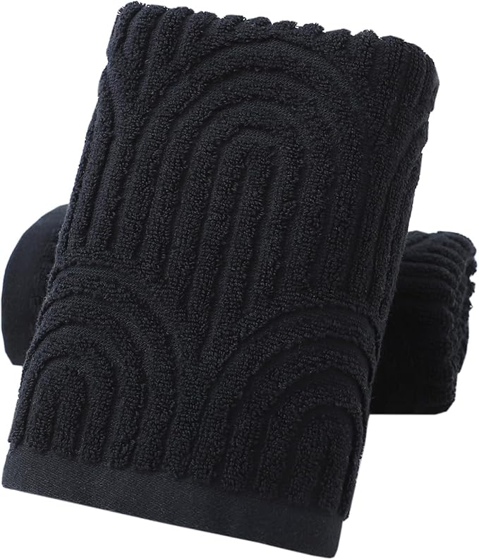 Pidada Hand Towels Set of 2 Striped Pattern 100% Cotton Absorbent Soft