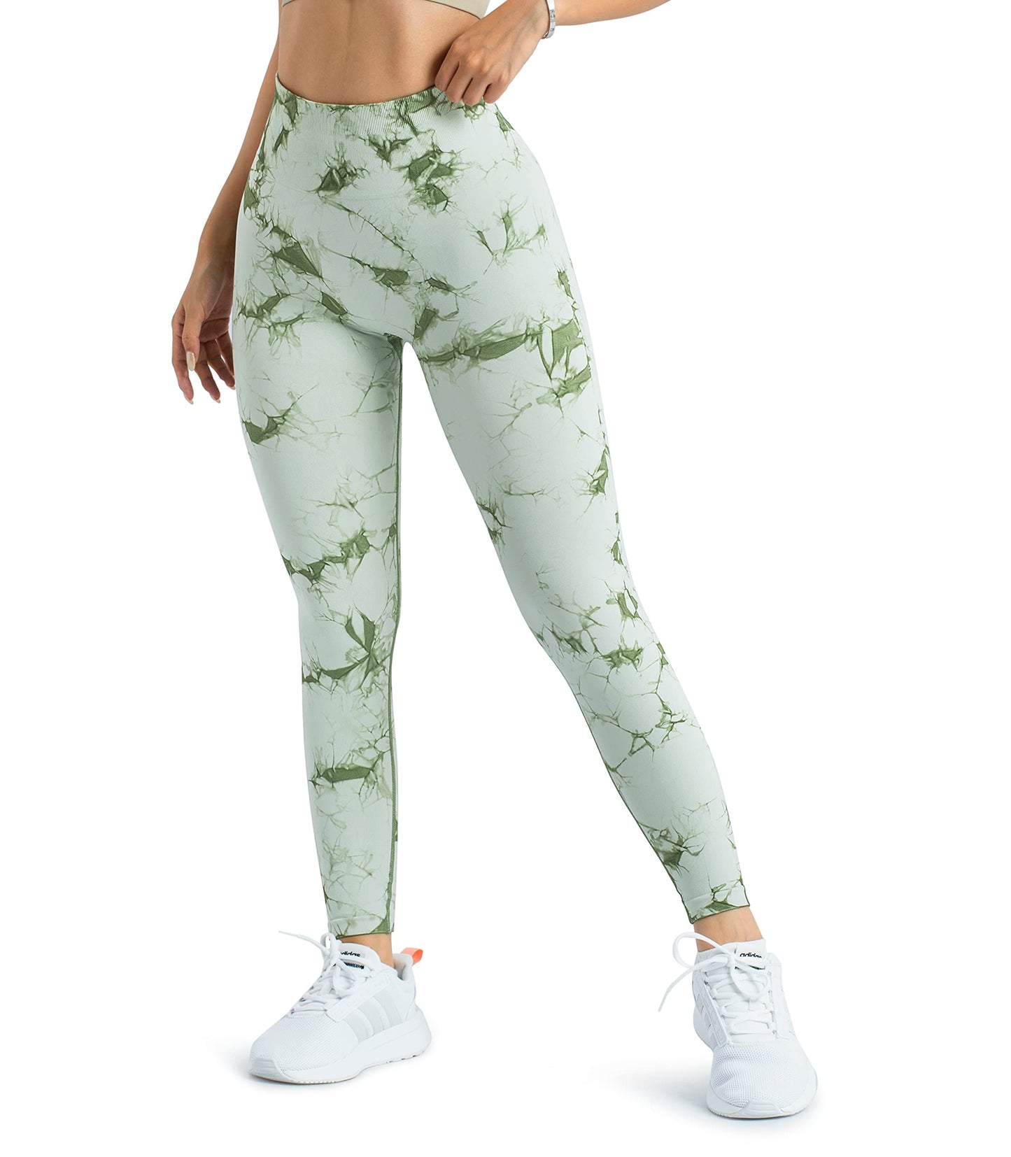 A AGROSTE Women Seamless Workout Leggings with Pockets Scrunch Butt Lifting Gym Leggings High Waisted Yoga Pants