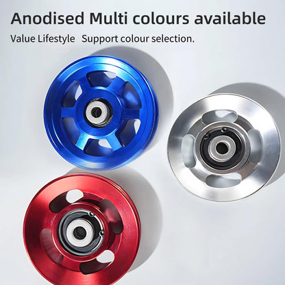 Gueiddi Aluminum Pulley for Home Gym, Load Capacity Sealed Bearing Pulley System, Quiet & Smooth Replacement Gym Pulley Wheel for Cable Machine, LAT Pulldown, Weight Equipment (1, Red, 88-90mm)