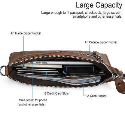 befen Leather Wristlet Clutch Wallet Slim Purse and Handbags Small Envelope Crossbody Bags for Women