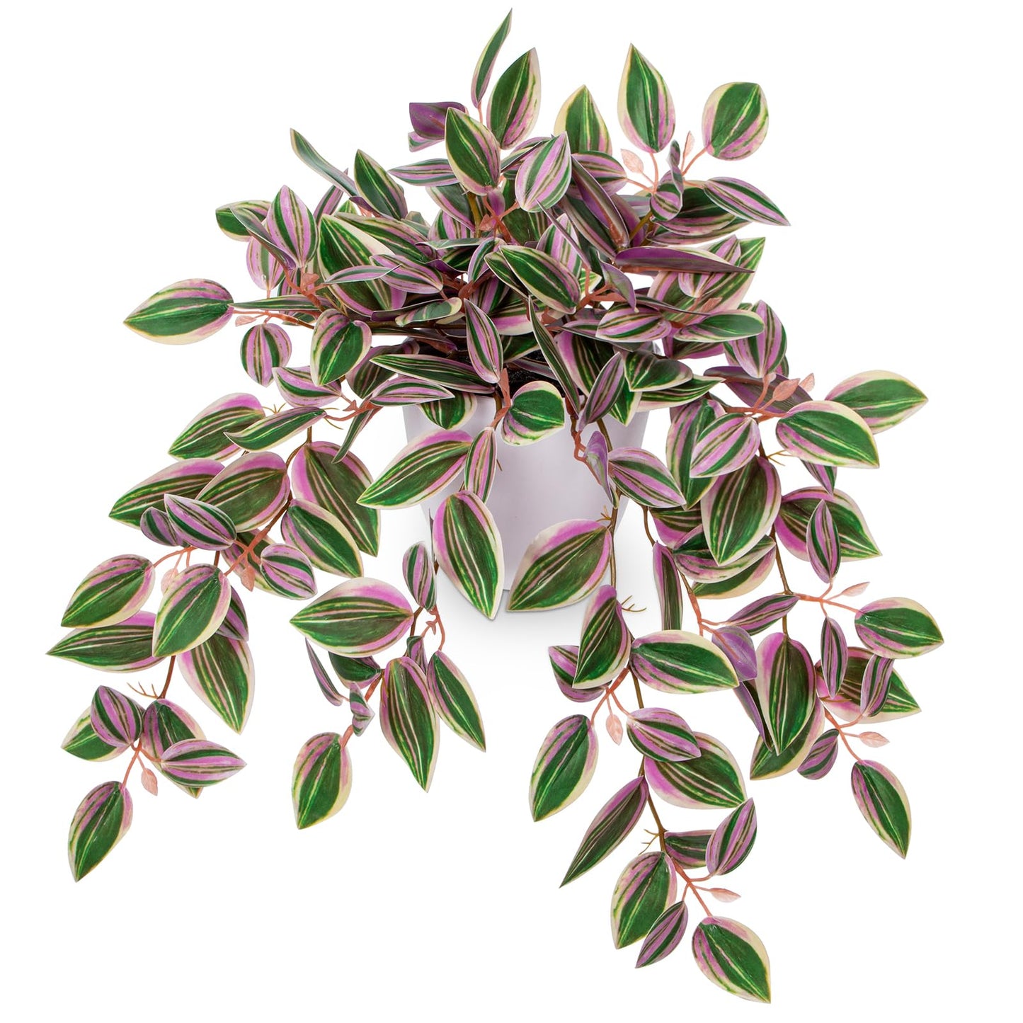 Briful Faux Plants Indoor Fake Potted House Plants Artificial Watermelon Peperomia Hanging Plant for Home Office Bedroom Aesthetic Shelf Kitchen Decoration(Pink - 1 Pack)