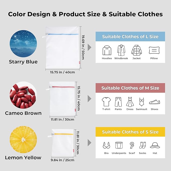 9 Pack Laundry Bag, Mesh Laundry Bags