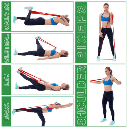 Resistance Bands, Pull Up Bands, Workout Bands for Exercise, Thick Heavy Resistance Band Set with Door Anchor, Elastic Bands for Body Stretching, Crossfit Training at Home/Gym Men & Women Women