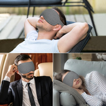 Gritin 100% Blackout Sleep Eye Mask for Women Men, Zero Pressure Sleeping Mask - Ergonomic Design 3D Cutout Eye Movement and Eyelash Friendly Night Blindfold, Ultra Soft Comfortable for Sleeping