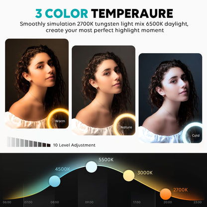 Weilisi 12'' Ring Light with Stand 72'' Tall & 2 Phone Holders,38 Color Modes Selfie Light with Tripod Stand, Big LED Ring Light for iPhone/Android/Camera,YouTube,Makeup
