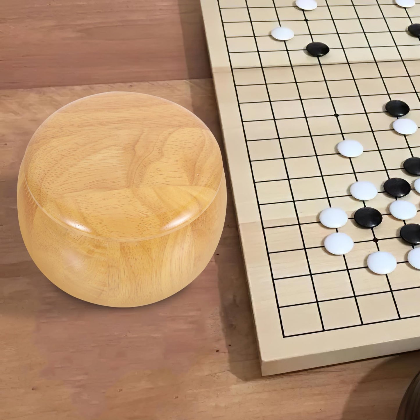 2pcs Go Chess Pieces Storage Wooden Chess Pieces Bowl Lid Go Jar Storage Container Pot