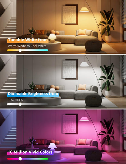 Lepro BP1 AI Smart Bulb E14 RGBWW, Music Sync, Works with Alexa, Google Assistant, 470LM Dimmable, 4.9W = 40W, Small Edison Screw SES, APP & Voice Control, AI Lighting Design Assistant, 2 Packs