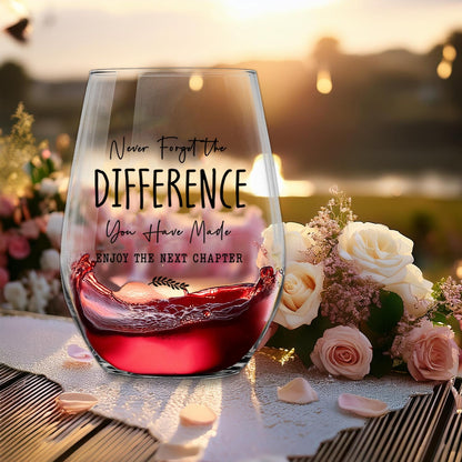 Socive New Job Gifts Wine Glass, Farewell Gifts for Coworkers Women Men, Funny New Job Glass and Wine Bag Set, Going Away Gift for Friends Boss Colleague, Pairs Well With a New Chapter of Your Life