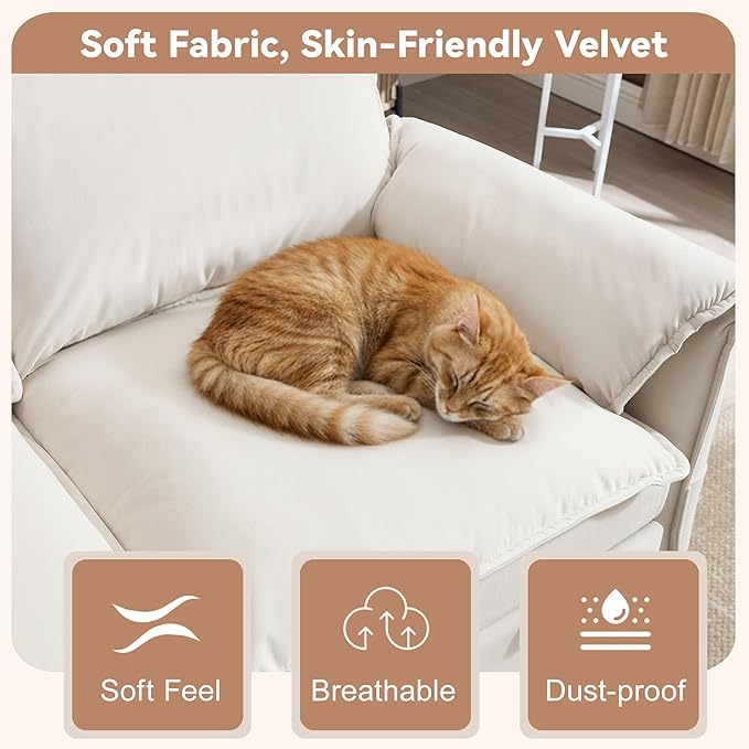 63" Velvet 3 in 1 Convertible Sleeper Sofa Bed, Pull Out Couch Bed Loveseat