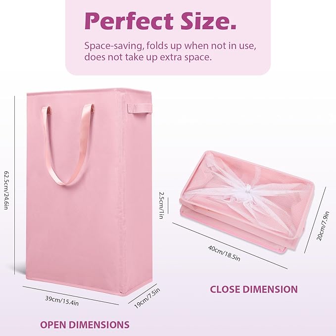 Odonata Slim Laundry Hamper Handles Collapsible Laundry Basket Thin Dirty