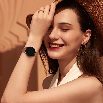 GEAK Slim Leather Band Compatible with Galaxy Watch 7 Band/6 5 4 FE 40mm 44mm/5 pro 45mm/Classic/Galaxy Active 2, 20mm Genuine Leather Strap with Quick Release Buckle for Samsung Watch Bands Women