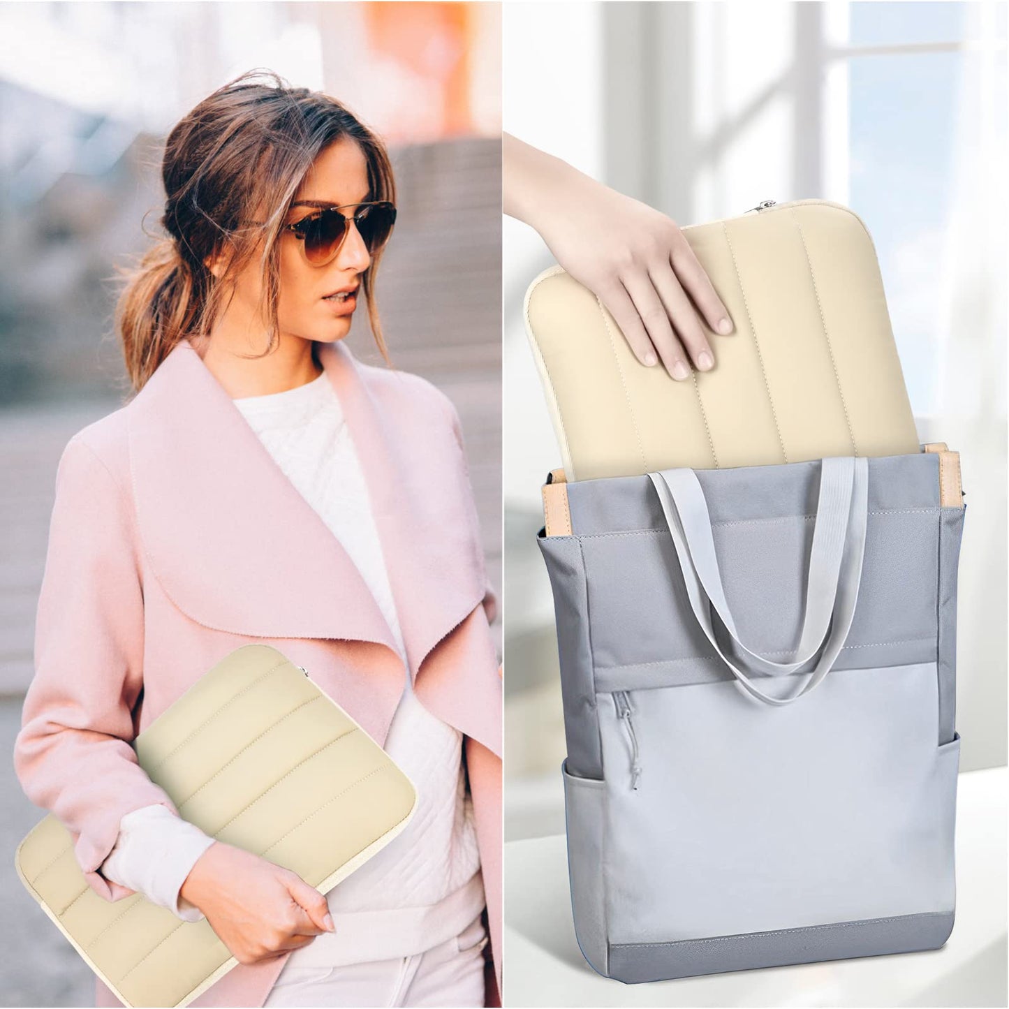 Bagasin 14 Inch Puffy Laptop Sleeve Case Computer Bag for MacBook HP Lenovo Dell ASUS Acer Chromebook 14 / HP Stream 14 / Dell Inspiron 14 / Lenovo IdeaPad 14 / Acer Spin 3 / ASUS ZenBook 14