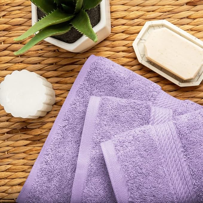 SUPERIOR Egyptian Cotton Pile 3 Piece Towel Set, Includes 1 Bath, 1 Hand