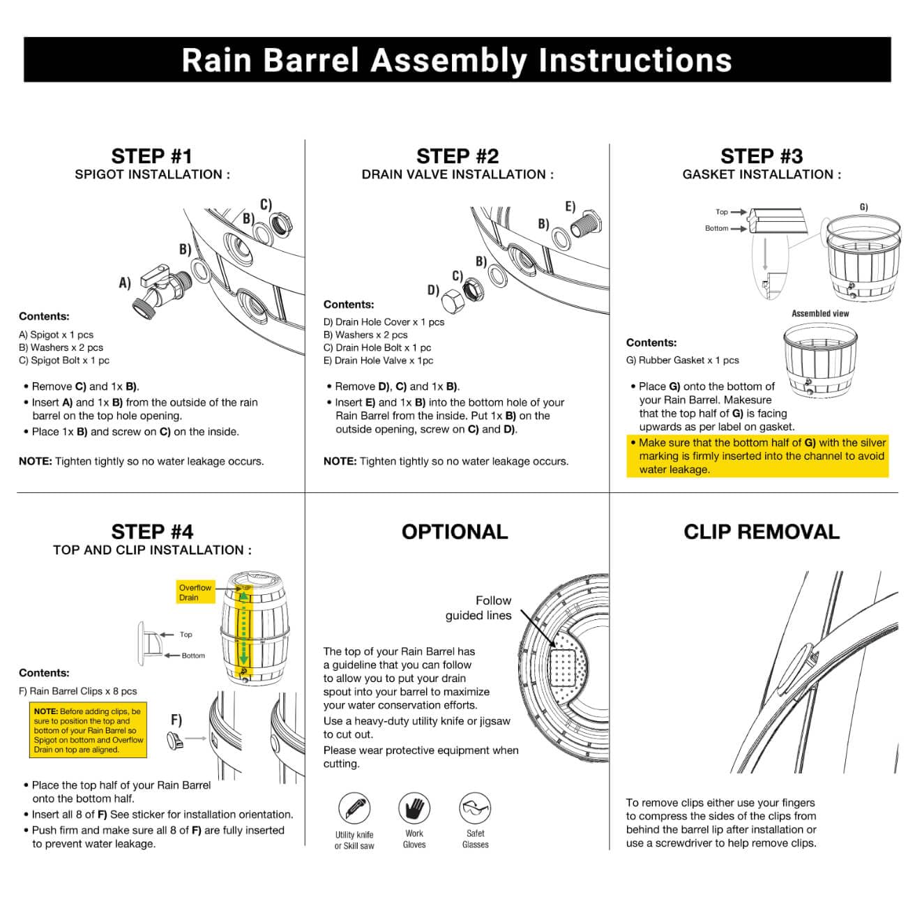 Garden Central 39-Gallon Knock Down Rain Barrel with Brass Spigot, Black – Plastic Outdoor Water Collection Container with Planter Top – Irrigation Supply for Gardening, Lawn & Landscaping