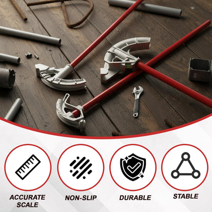 Otoolling 3 Set Aluminum Conduit Pipe Bender for 1/2" & 3/4" & 1" Emt Pipe, Imc Tube, Rmc Tube & Rigid Bending Tool with Foot Pedal & Degree Marks, Manual Hand Metal Bender