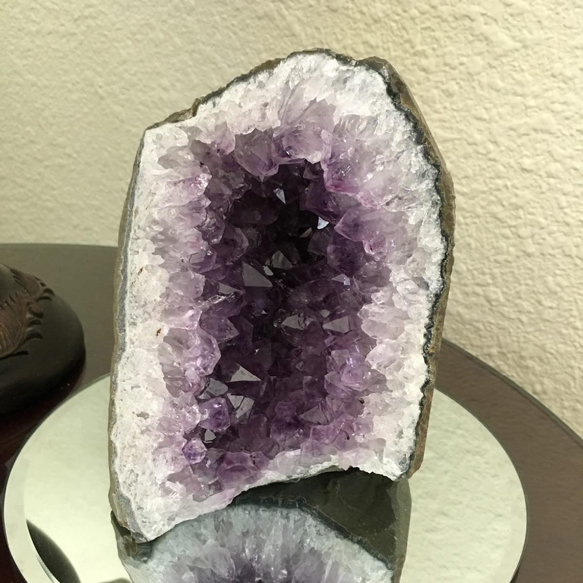 JIC Gem Natural Amethyst Crystal Cluster, Light Purple Quartz Geode, 2-3 lb