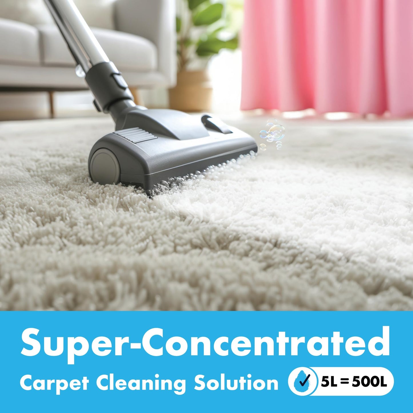 Dirtbusters Carpet Shampoo Cleaner Solution (5L) Clean & Deodorise With Stain Cleaning Remover And Odour Treatment, Spring Fresh