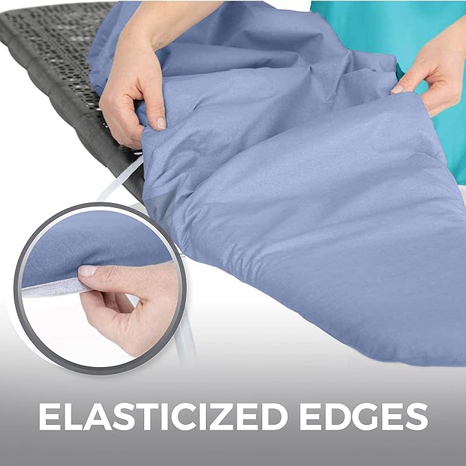 HOME GENIE Ironing Board Cover, Extra Thick Padding, Scorch Resistant Silicone