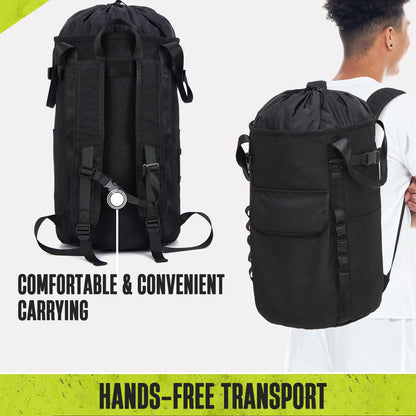 PAMLIAPY Arborist Rope Bag, 35L Tree Climbing Rope Bag, Arborist Equipment Bucket Backpack, Arborist Gear Carrier Bag with Side Pockets, Tough Rock Climbing Backpack, Rock and Tree Climbing Gear