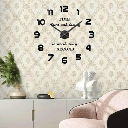 VANGOLD Large Wall Clocks for Living Room Decor, Decorative Wall Clocks Battery Operated (Black Wall Decor)