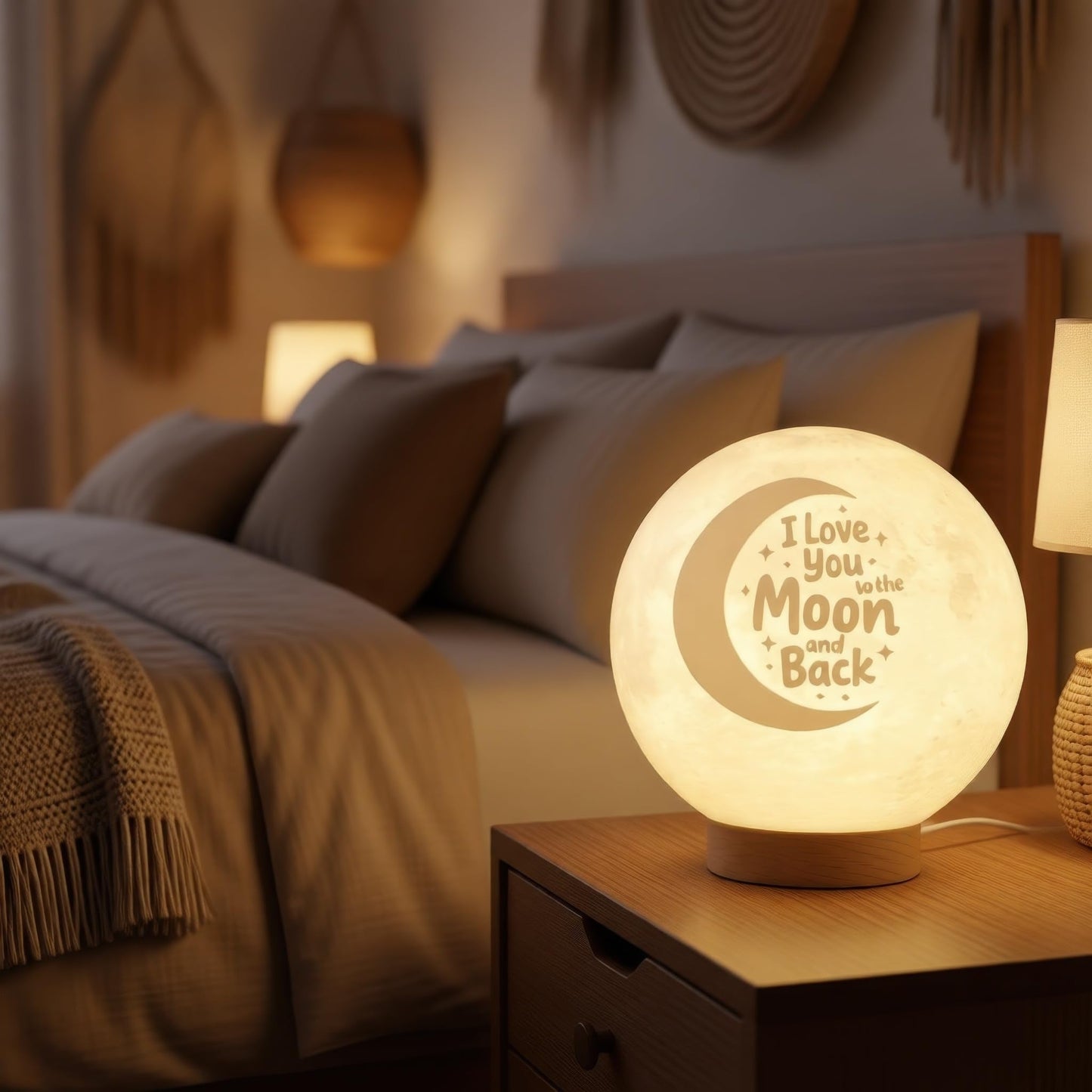 Funnytree Daughter Birthday Gift Moon Lamp Night Light - Home Nursery Room Bedroom Office Desk Decor, Gifts for Daughter Teens Girls