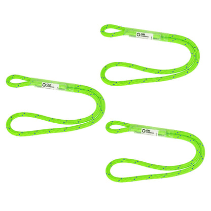 GM CLIMBING 12in 6mm Prusik Loop Pre-Sewn for Climbing Arborist Rescue Mountaineering General Outdoor Use (Green, Pack of 3)