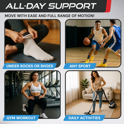 Sleeve Stars Ankle Brace for Women & Men, Ankle Wrap for Sprained Ankle, Compression Sleeve for Plantar Fasciitis Relief, Easy Customizable Support: w/Removable Strap (Single/L:12"-13"/Black)