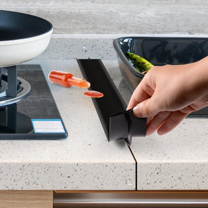 2 Pack Flexible Kitchen Stove Gap Covers, Silicone Gap Fillers Between Counter and Stovetop, Oven, Washer, Dryer, Easy to Wipe, Food grade (Black, 21 Inches)