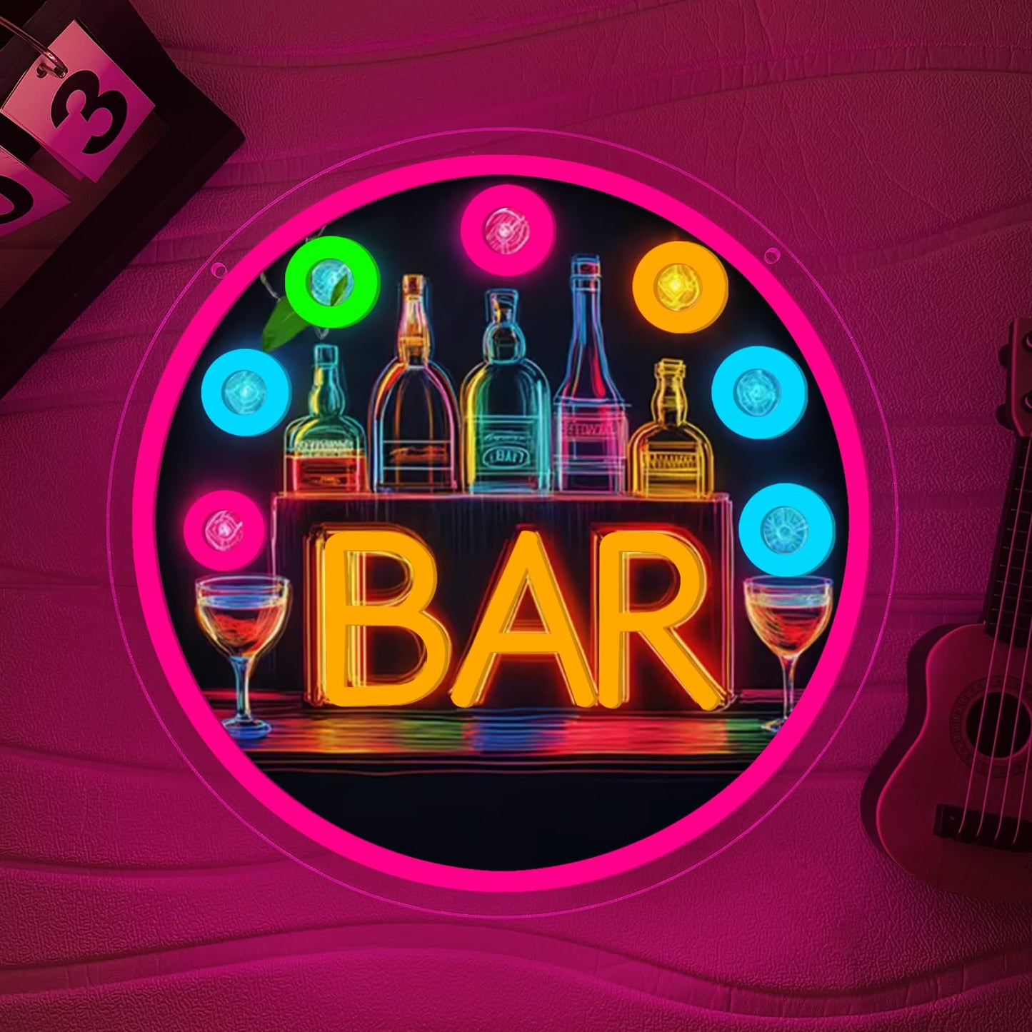 Neon Bar Signs for Home Bar, Bar Led Neon Sign for Man Cave Room Decor Pub Cocktails Party - Best Gifts for Husband, Father, Boyfriend, Whiskey and Beer Lover