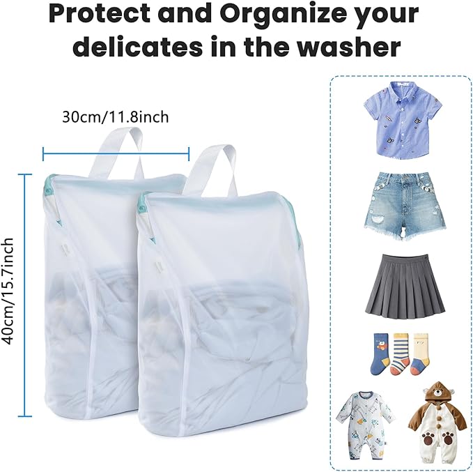 OTraki 12x16 Inch Mesh Laundry Bag 2 Pack Small Lingerie Bags